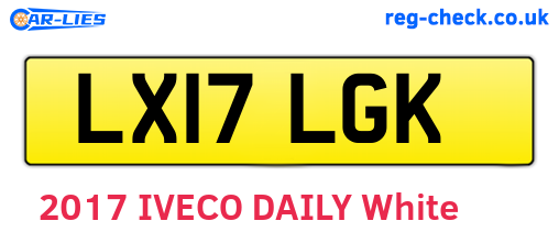 LX17LGK are the vehicle registration plates.