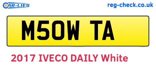 M50WTA are the vehicle registration plates.