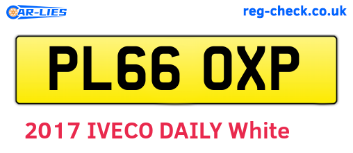 PL66OXP are the vehicle registration plates.
