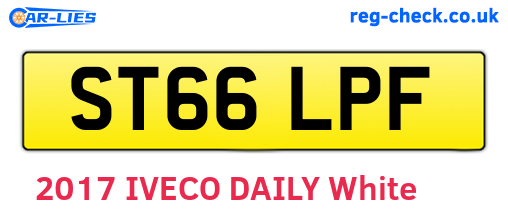 ST66LPF are the vehicle registration plates.