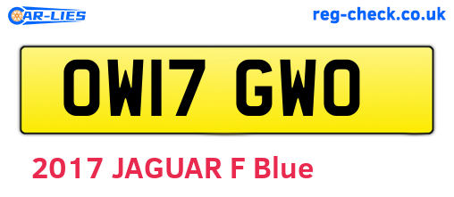 OW17GWO are the vehicle registration plates.