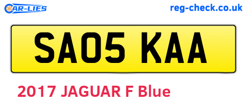 SA05KAA are the vehicle registration plates.