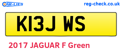 K13JWS are the vehicle registration plates.
