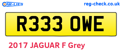 R333OWE are the vehicle registration plates.
