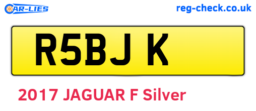 R5BJK are the vehicle registration plates.