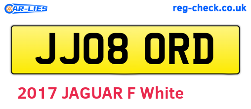 JJ08ORD are the vehicle registration plates.