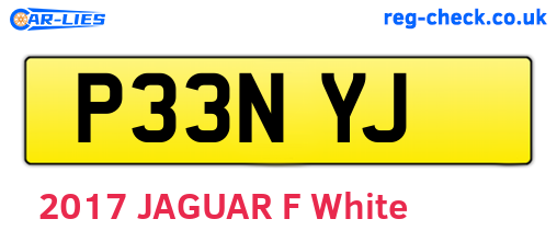 P33NYJ are the vehicle registration plates.