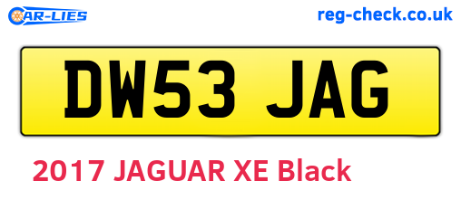 DW53JAG are the vehicle registration plates.
