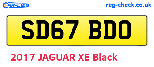 SD67BDO are the vehicle registration plates.