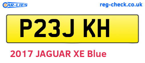P23JKH are the vehicle registration plates.