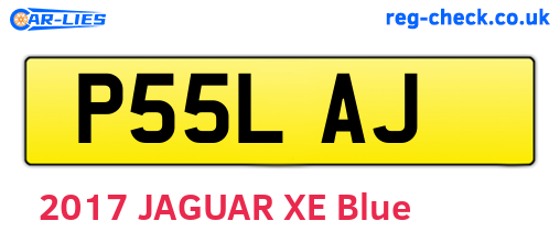 P55LAJ are the vehicle registration plates.