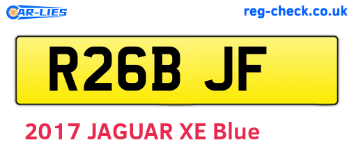 R26BJF are the vehicle registration plates.