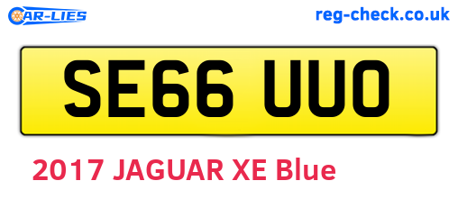 SE66UUO are the vehicle registration plates.