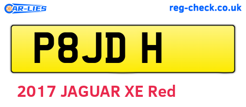 P8JDH are the vehicle registration plates.