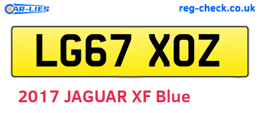 LG67XOZ are the vehicle registration plates.
