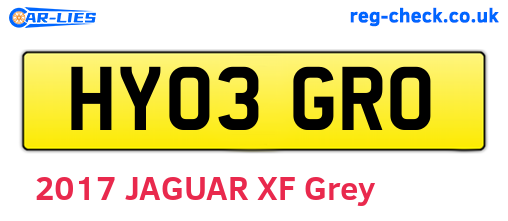 HY03GRO are the vehicle registration plates.