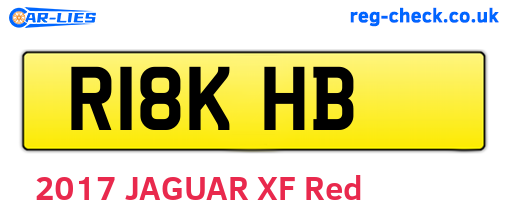 R18KHB are the vehicle registration plates.