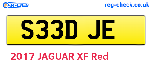 S33DJE are the vehicle registration plates.