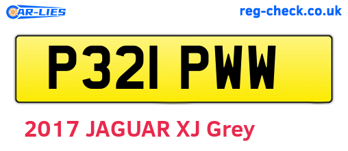 P321PWW are the vehicle registration plates.