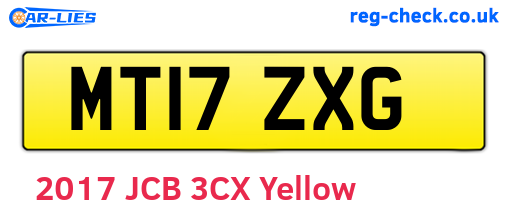 MT17ZXG are the vehicle registration plates.