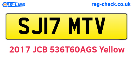SJ17MTV are the vehicle registration plates.