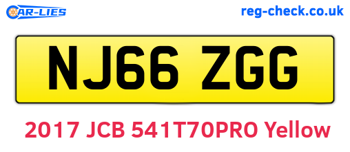 NJ66ZGG are the vehicle registration plates.