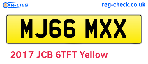 MJ66MXX are the vehicle registration plates.