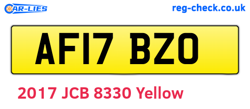 AF17BZO are the vehicle registration plates.