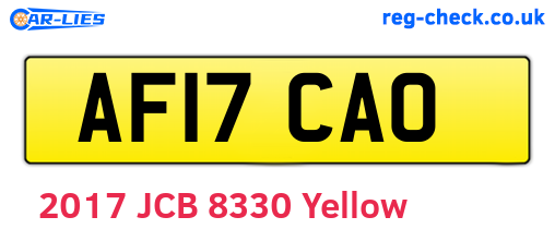 AF17CAO are the vehicle registration plates.