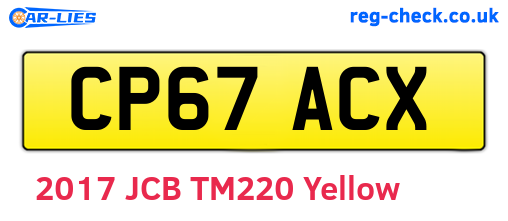 CP67ACX are the vehicle registration plates.