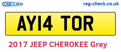 AY14TOR are the vehicle registration plates.