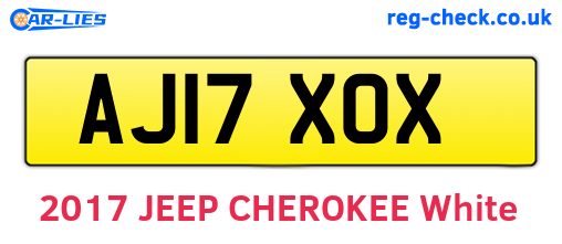 AJ17XOX are the vehicle registration plates.