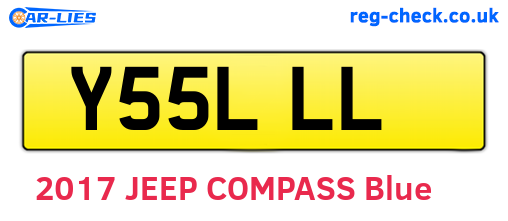 Y55LLL are the vehicle registration plates.