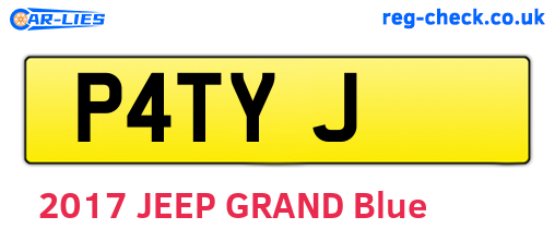 P4TYJ are the vehicle registration plates.