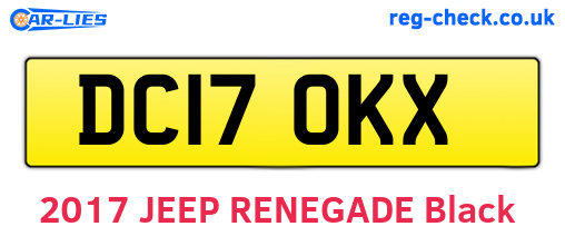 DC17OKX are the vehicle registration plates.