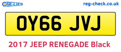OY66JVJ are the vehicle registration plates.