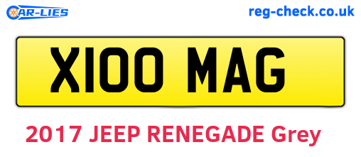 X100MAG are the vehicle registration plates.