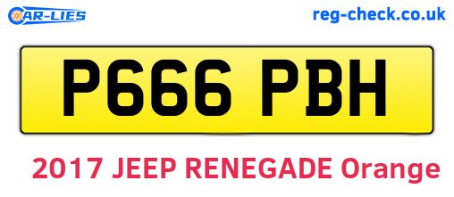 P666PBH are the vehicle registration plates.