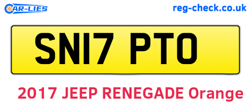SN17PTO are the vehicle registration plates.