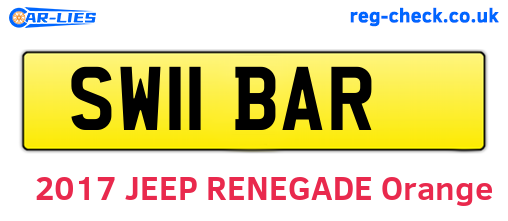 SW11BAR are the vehicle registration plates.