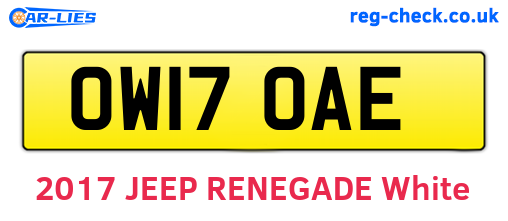 OW17OAE are the vehicle registration plates.