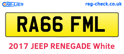 RA66FML are the vehicle registration plates.