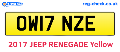 OW17NZE are the vehicle registration plates.