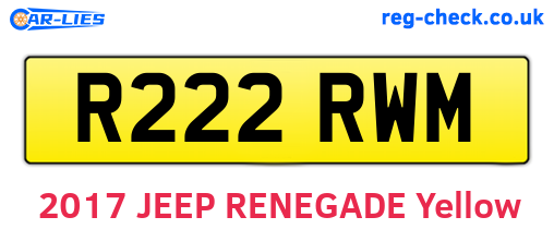 R222RWM are the vehicle registration plates.