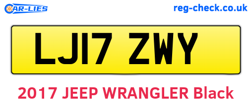 LJ17ZWY are the vehicle registration plates.