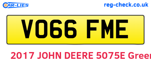 VO66FME are the vehicle registration plates.