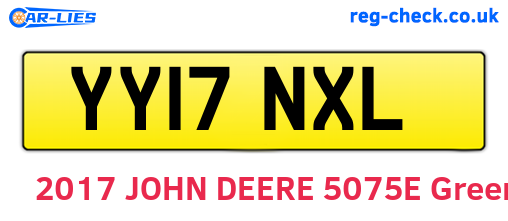 YY17NXL are the vehicle registration plates.