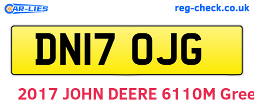 DN17OJG are the vehicle registration plates.