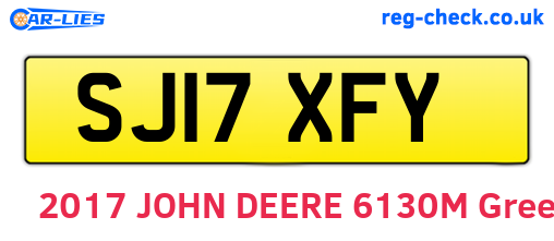 SJ17XFY are the vehicle registration plates.