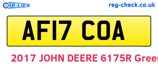 AF17COA are the vehicle registration plates.